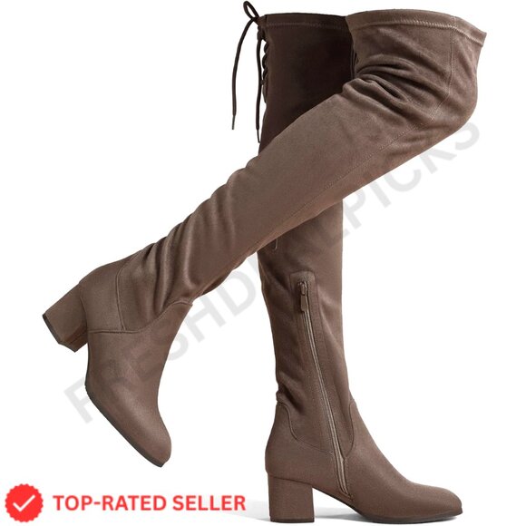 Brand New DREAM PAIRS Boots 7 Brown Over Knee